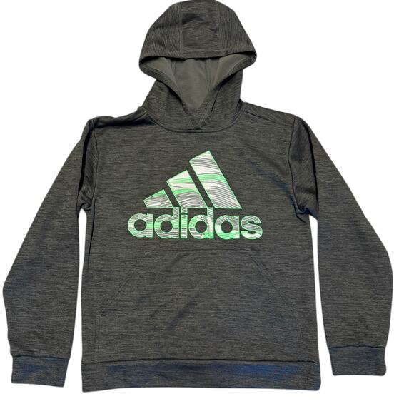 Adidas Boys Gray Pullover Hoodie Size Large 14/16 - Picture 1 of 2